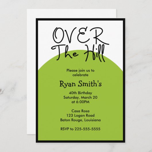 Over the Hill Birthday (Beste prijs van vandaag) Kaart (Voorkant / Achterkant)