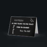 Over the Hill Birthday, broeder, in zwart-wit Kaart<br><div class="desc">Cool,  over de heuvel verjaardagsbroeder gezegden voor een broertje in het wit op een zwarte achtergrond.</div>