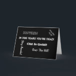 Over the Hill Birthday, broeder, in zwart-wit Kaart<br><div class="desc">Cool,  over de heuvel verjaardagsbroeder gezegden voor een broertje in het wit op een zwarte achtergrond.</div>