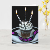 Over the Hill Birthday Cupcake Kaart (Gele Bloem)