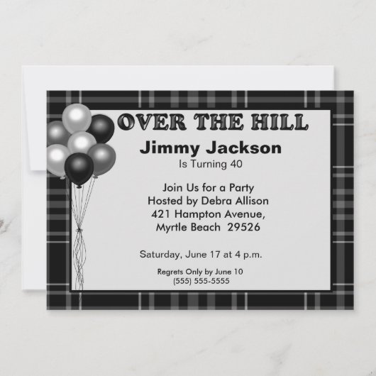 Over the Hill Birthday Invitations Kaart (Voorkant)