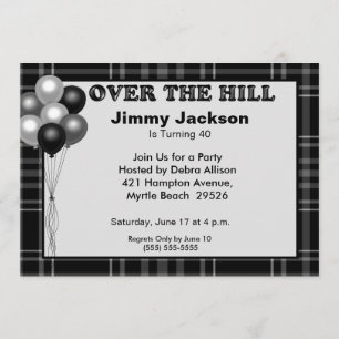Over the Hill Birthday Invitations Kaart