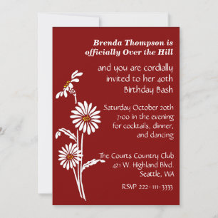 Over the Hill Birthday Party Invitation Kaart