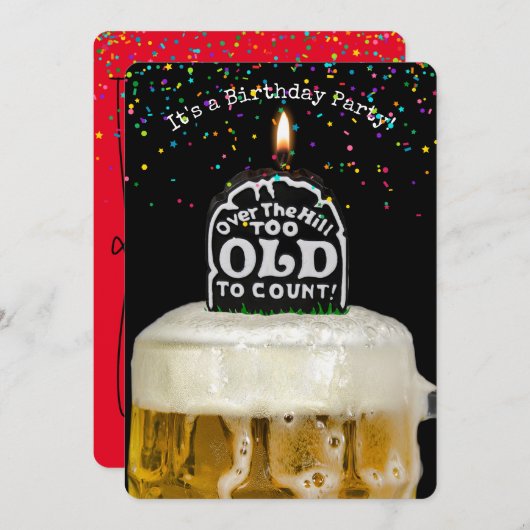 Over the Hill Birthday Party Invitation Kaart (Voorkant / Achterkant)