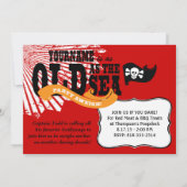 Over the Hill Birthday Pirate Party Invitations Kaart (Achterkant)