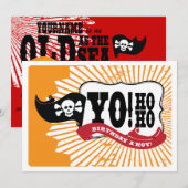 Over the Hill Birthday Pirate Party Invitations Kaart (Voorkant / Achterkant)