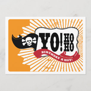 Over the Hill Birthday Pirate Party Invitations Kaart