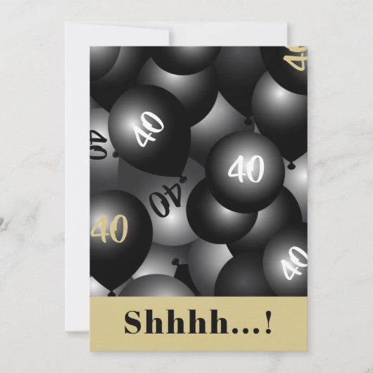 Over the Hill Black Ballonuitnodiging Kaart (Voorkant)