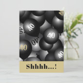 Over the Hill Black Ballonuitnodiging Kaart (Staand voorkant)