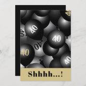 Over the Hill Black Ballonuitnodiging Kaart (Voorkant / Achterkant)