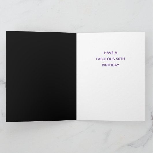 Over the Hill Black Happy 50th Birthday Kaart (Binnen)