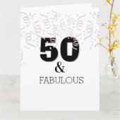 Over the Hill Black Happy 50th Birthday Kaart (Gele Bloem)