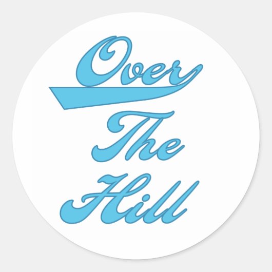 Over the Hill Blue Ronde Sticker (Voorkant)
