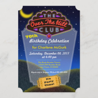 Over The Hill Club Birthday Celebration Invitation Kaart