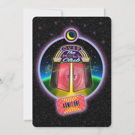 Over The Hill Club Party Uitnodiging (Achterkant)