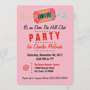 Over The Hill Club Party Uitnodiging