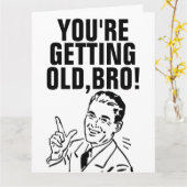 OVER THE  HILL FUNNY FOR HIM BIRTHDAY Retro Cards Kaart (Gele Bloem)