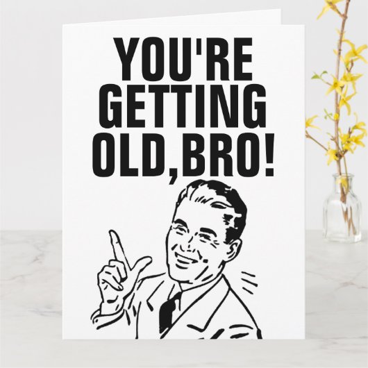 OVER THE HILL FUNNY FOR HIM BIRTHDAY Retro Cards Kaart (Gele Bloem)