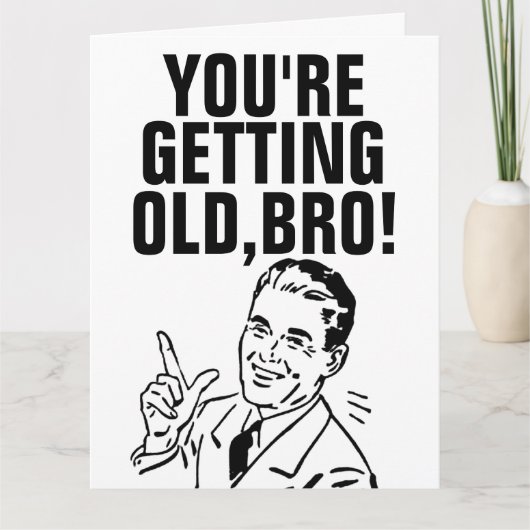 OVER THE  HILL FUNNY FOR HIM BIRTHDAY Retro Cards Kaart (Voorkant)