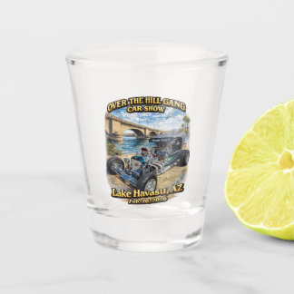 Over The Hill Gang Car Club Lake Havasu AZ Hot Rod Shot Glas