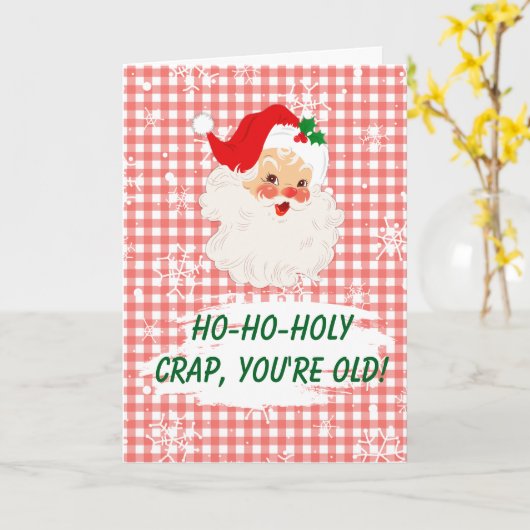 Over the Hill Grappige Kerstdag Kaart (Gele Bloem)