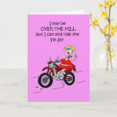 OVER THE HILL HOT MAMA BIKER CARD KAART (Gele Bloem)