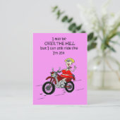 OVER THE HILL HOT MAMA BIKER POST CARD BRIEFKAART (Staand voorkant)