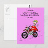 OVER THE HILL HOT MAMA BIKER POST CARD BRIEFKAART (Voorkant / Achterkant)
