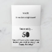 Over The Hill, leuke 50e verjaardag, zwart en wit. Kaart (Binnen)