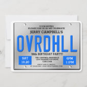 Over the Hill Licence Bord Birthday Invitations Kaart (Voorkant)