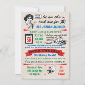 Over the Hill Police Cop Birthday Invitation Kaart (Voorkant)