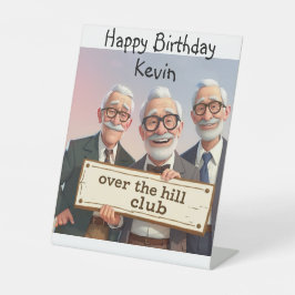 Over the Hill Reclamebord Met Voetstuk