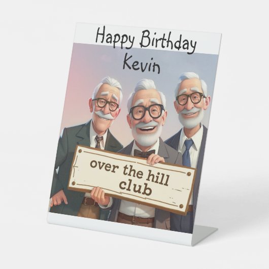 Over the Hill Reclamebord Met Voetstuk (Voorkant)