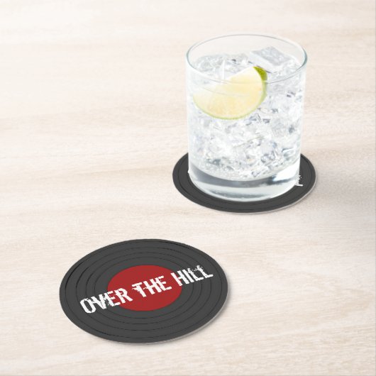 Over the Hill Rock N Roll Record Round Ronde Kartonnen Onderzetter (Insitu)