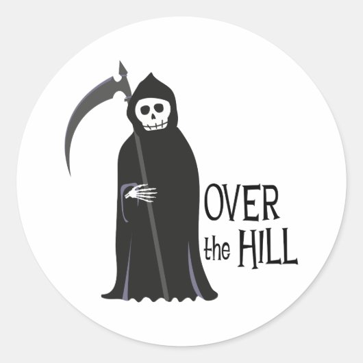 Over the Hill Ronde Sticker (Voorkant)
