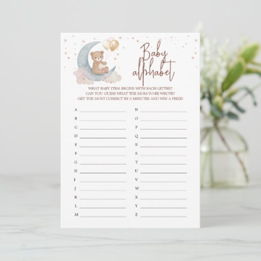 Over the Moon ABC Baby Alphabet Game Kaart (Staand voorkant)