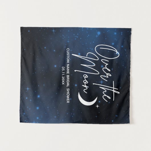 Over The Moon Achtergrond Bruidsfeest Verticale Mu Wandkleed (Voorkant (horizontaal))