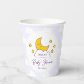 Over the Moon and Stars Genderneutraal Baby shower Papieren Bekers (Achterkant)