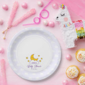 Over the Moon and Stars Genderneutraal Baby shower Papieren Bordje (Feest)