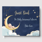 Over the Moon Baby Baby shower met hemelse thema's Gastenboek (Voorkant)