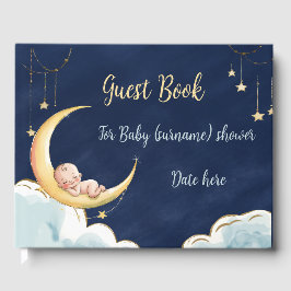 Over the Moon Baby Baby shower met hemelse thema's Gastenboek
