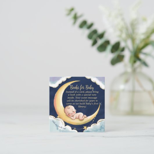 Over the Moon Baby Baby shower met hemelse thema's Informatiekaartje (Staand voorkant)