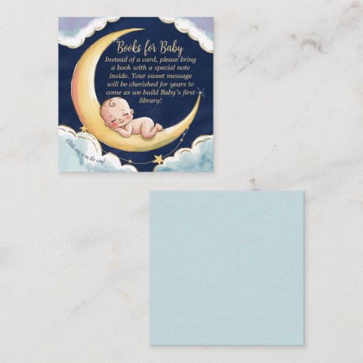 Over the Moon Baby Baby shower met hemelse thema's Informatiekaartje (Voorkant / Achterkant)