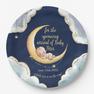 Over the Moon Baby Baby shower met hemelse thema's Papieren Bordje
