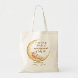 Over the Moon Baby Baby shower met hemelse thema's Tote Bag