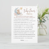 Over the Moon Baby shower Baby Trivia Game Kaart (Staand voorkant)