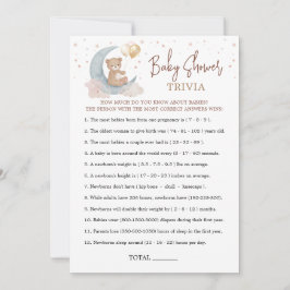 Over the Moon Baby Shower Baby Trivia Spelkaart Kaart
