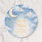 Over the Moon Baby Shower Bedankjes Labels (Voorkant)