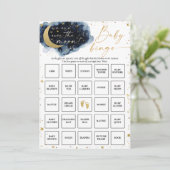 Over the Moon Baby shower Bingo Game Kaart (Staand voorkant)
