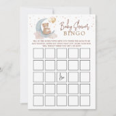Over the Moon Baby shower Bingo Game Kaart (Voorkant)
